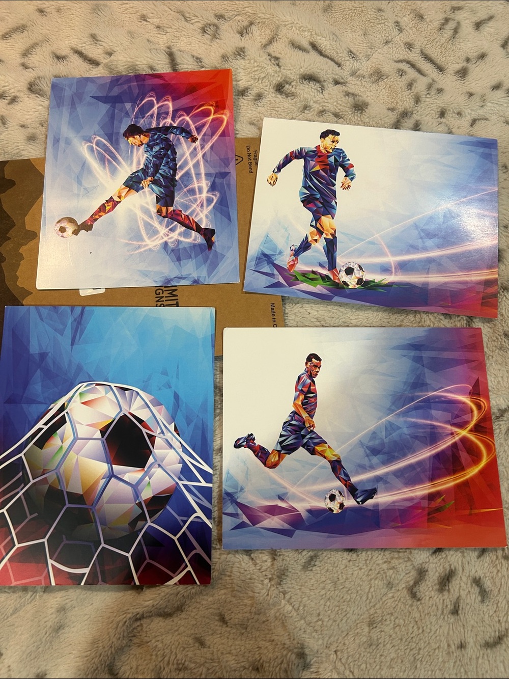 Abstract Soccer Wall Art Set - Multicolor Canvas Prints